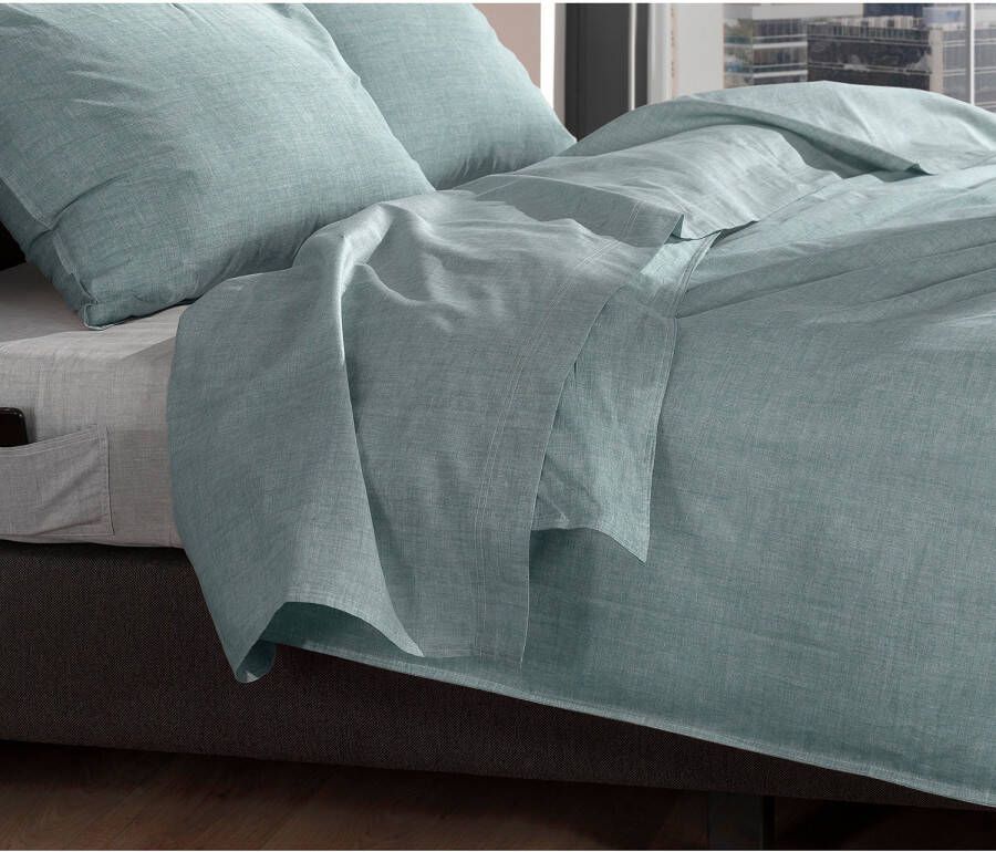 Zo!Home Zo Home Lino Laken Katoen Linnen Look stone blue