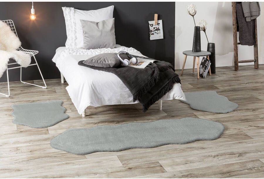 Andiamo Set slaapkamerkleedjes Slaapkamerkleed lam imitatiebont zeer zachte pool wasbaar slaapkamerkleed loperset - Foto 6
