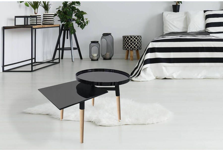Kayoom Bijzettafel Butler 320 aantrekkelijke bijzettafel Diameter ronde plaat: ca. 49 5 Vierkante plaat: 40 x 40 cm (1 stuk)
