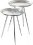 Merkloos meubel bijzettafel metaal zilver Ø 44 x H 54 cm - Thumbnail 2
