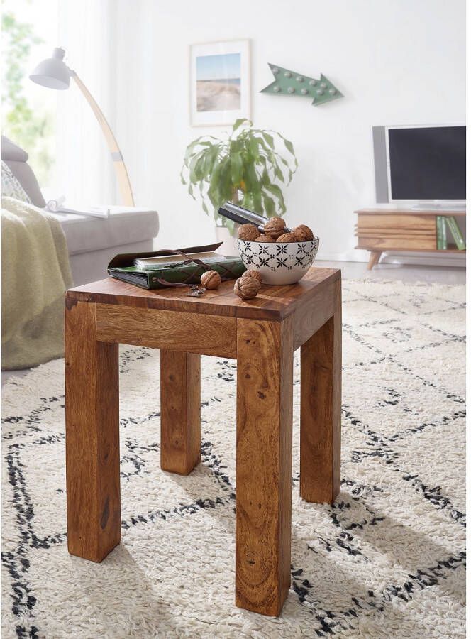 Gate39 Mumbai 35 x 35 4-poots Bijzettafel Bruin