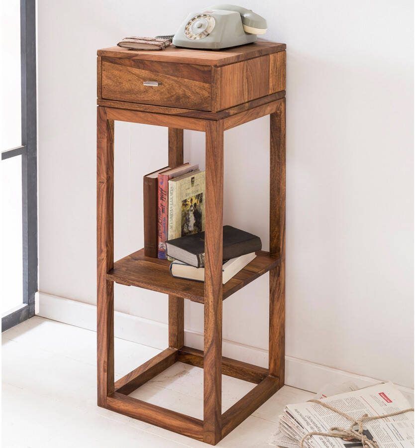Wohnling Bijzettafel MUMBAI sheeshamhout 35x90x35 cm
