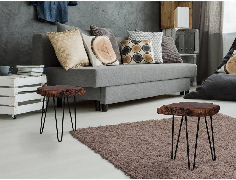 Floraya Bijzettafel Woody 2 Cederhout 30x30x40 cm(LxBxH) Maximaal draagvermogen 20KG