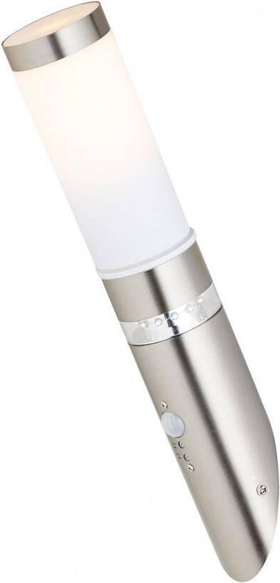 Brilliant Leuchten Led wandlamp voor buiten BOLE 44 cm hoogte ø 8 cm bewegingsmelder e27 metaal kunststof edelstaal - Foto 5