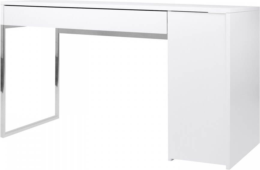 TemaHome EMOB Bureau Prado 130cm wit chroom Kantoor Wit Honingraatpaneel; Metaal Kantoor Op voorraad - Foto 2