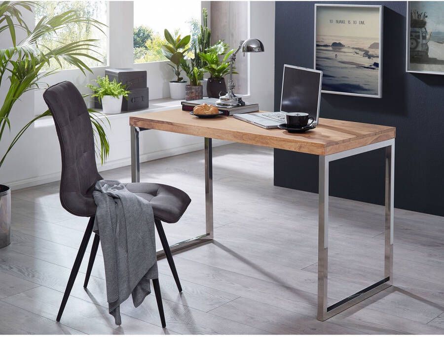 Wohnling Bureau acaciahout 120 cm breed - Foto 2