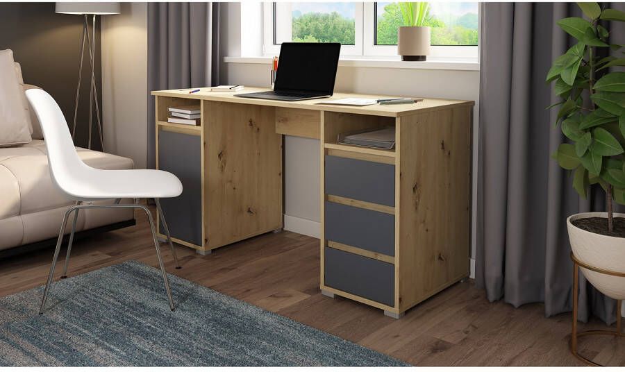 ByLIVING Bureau Lobo Breedte 138 cm computertafel met lades in modern design - Foto 2