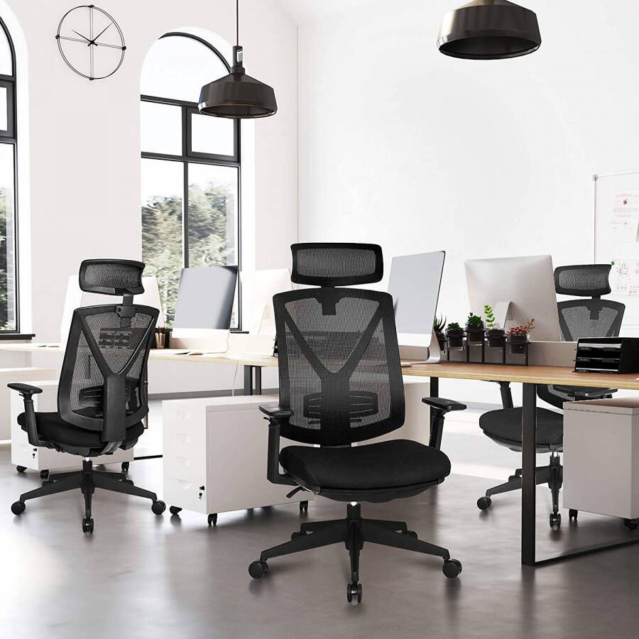Songmics Ergonomische bureaustoel met verstelbare voetsteun Comfort en functionaliteit tijdens het werken