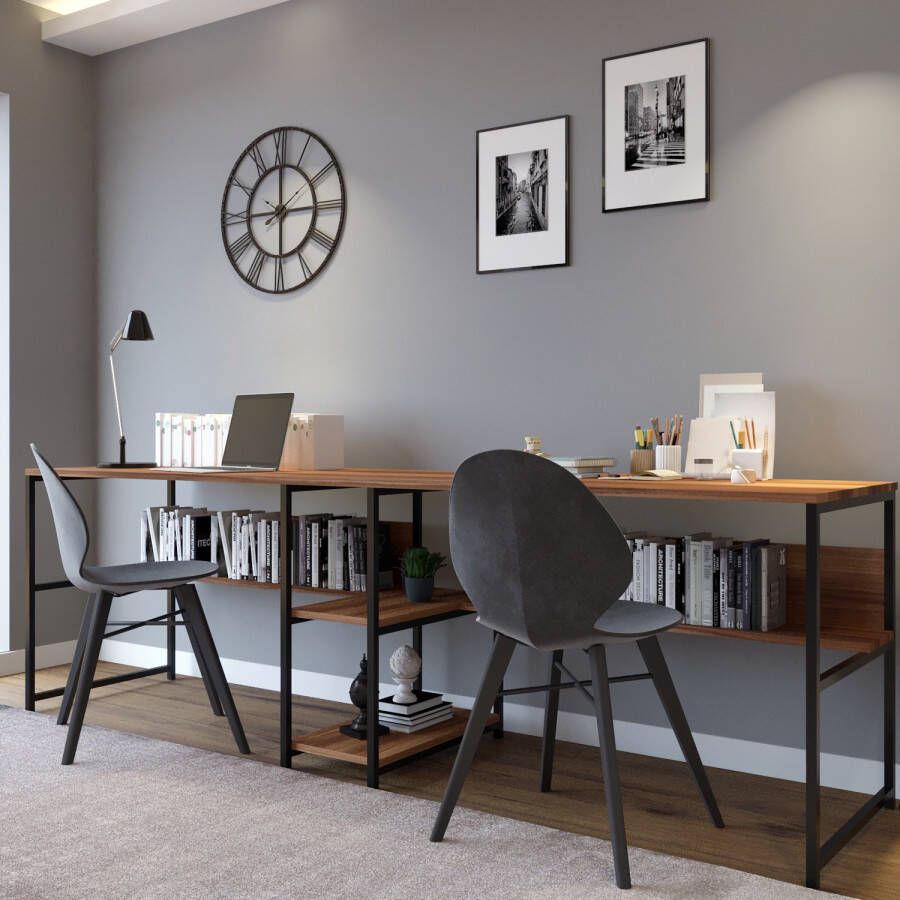 Emob Bureautafel Woody Fashion 240 x 60 x 74 cm Walnootdesign