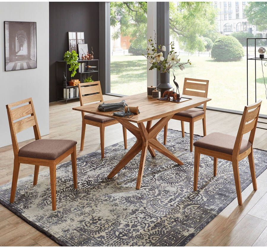 Home affaire Massief houten ledikant Chavot IV inclusief gepolsterde hoofdeinde keuze uit kernbeuken of wilde eik verkrijgbaar