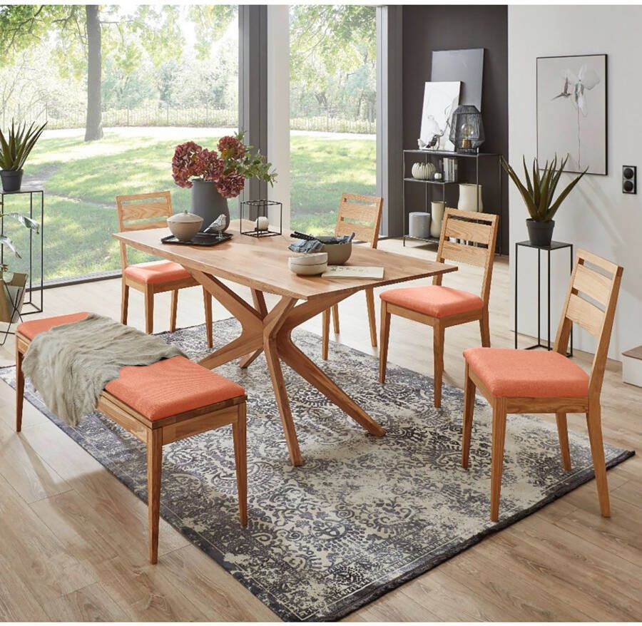 Home affaire Massief houten ledikant Chavot IV inclusief gepolsterde hoofdeinde keuze uit kernbeuken of wilde eik verkrijgbaar