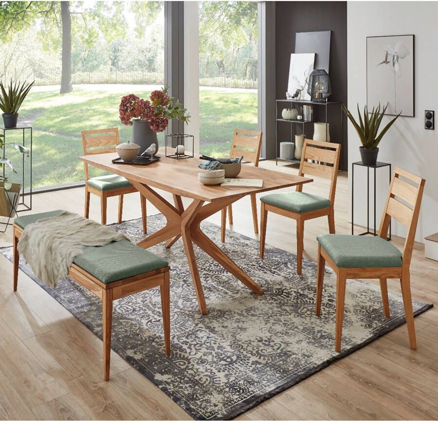 Home affaire Massief houten ledikant Chavot IV inclusief gepolsterde hoofdeinde keuze uit kernbeuken of wilde eik verkrijgbaar