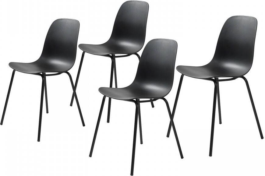 Giga Meubel Giga Living Eetkamerstoel Zwart Metaal Zithoogte 47cm Whitby - Foto 2