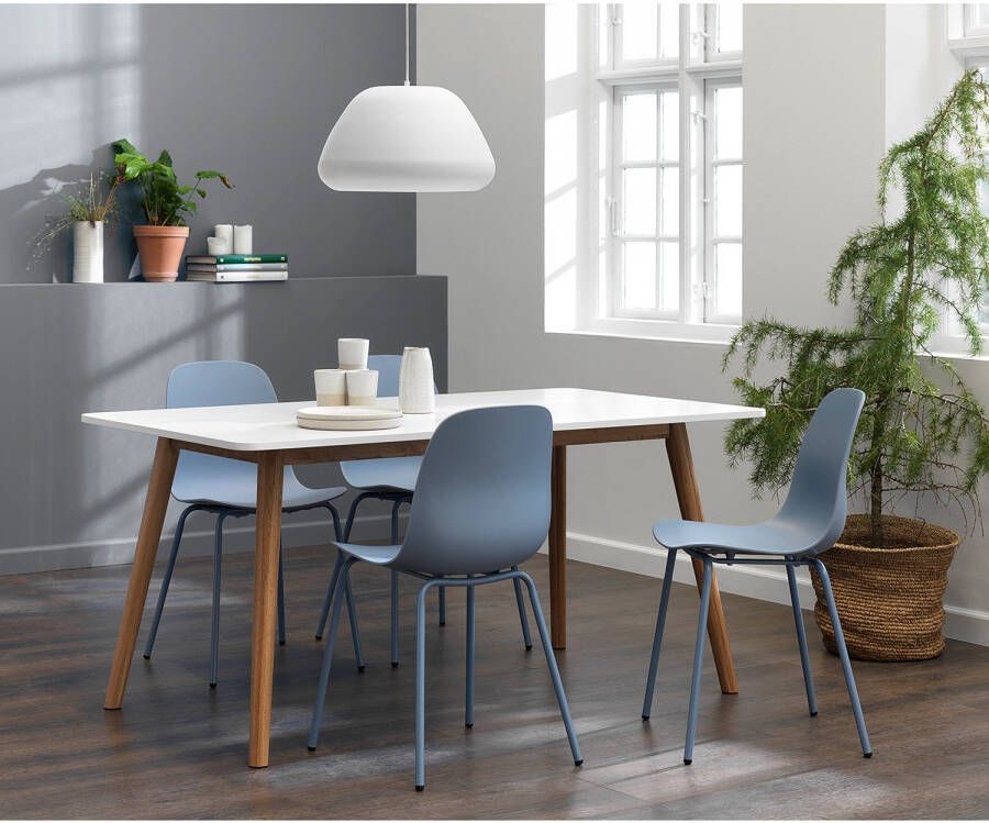 Giga Meubel Giga Living Eetkamerstoel Blauw Metaal Zithoogte 47cm Whitby