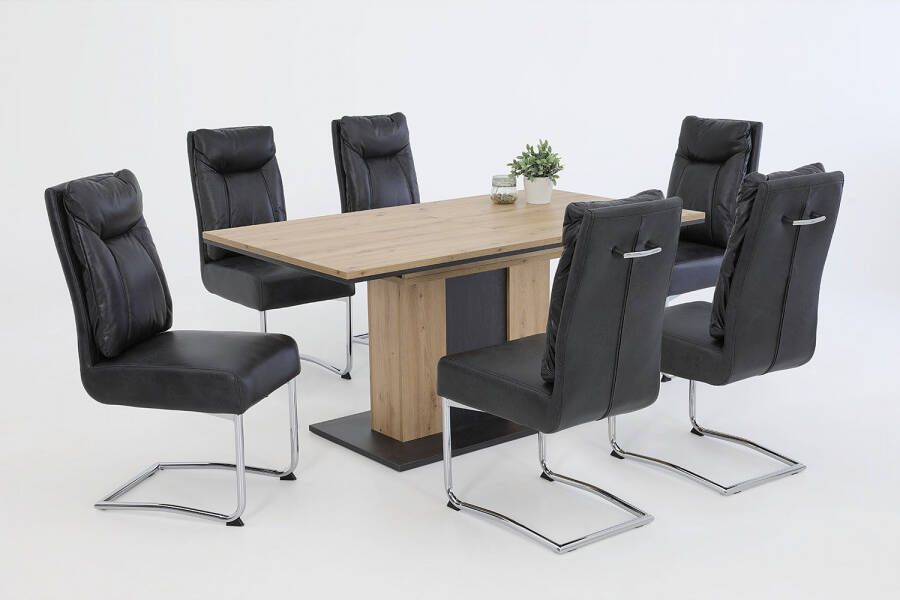 Hela EMOB Eettafel Atnalta 160 210x90 cm-artisan gebrand hout Kantoortafels Bruin Spaanplaat Kantoortafels Op voorraad - Foto 12