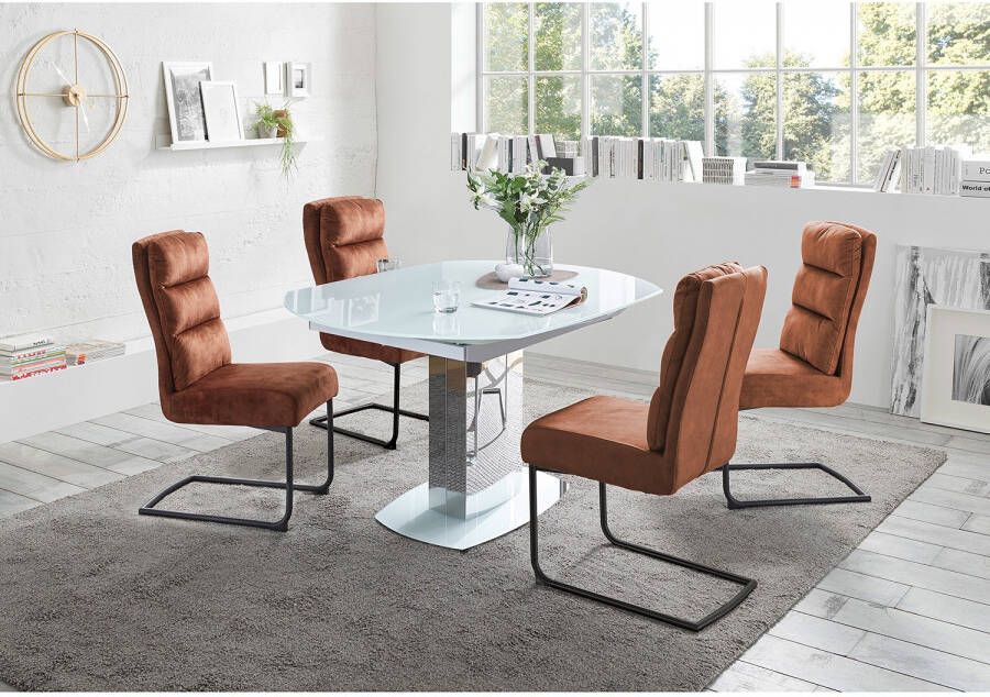 OTTO Stolkom Eettafel Jackson glazen tafel wit uitschuifbare tafel BxHxD 130-190x75x105 cm - Foto 7