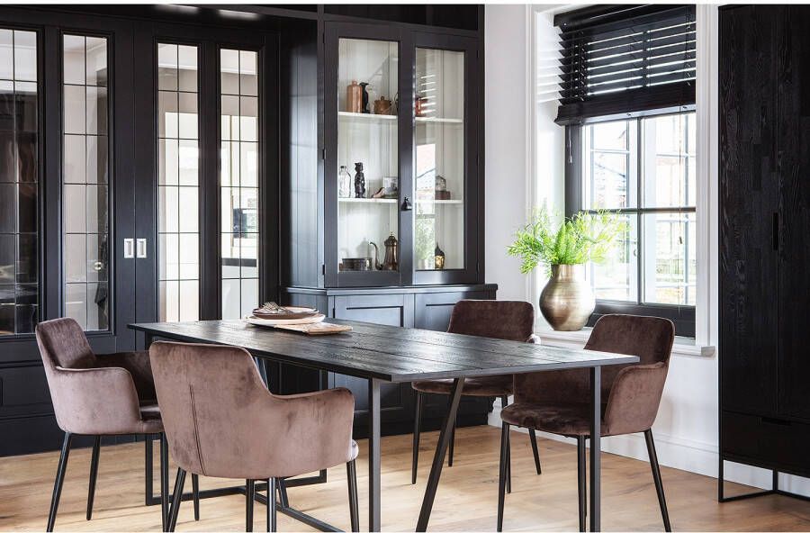 WOOOD Eettafel Silas rechthoekige vorm hout gedeeltelijk massief h 75 cm x b 220 cm