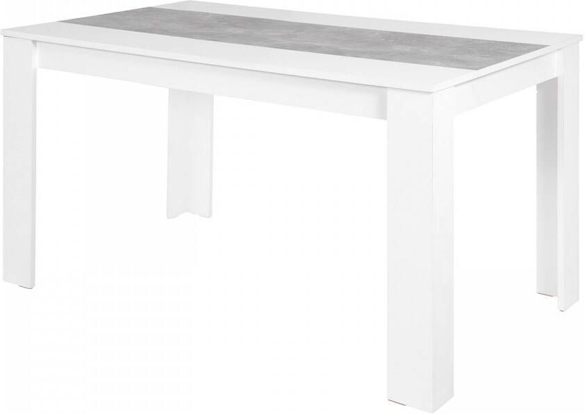 Hela EMOB Eettafel Lillie 140x80 cm-wit beton Keukentafels Wit Spaanplaat Keukentafels Op voorraad - Foto 3