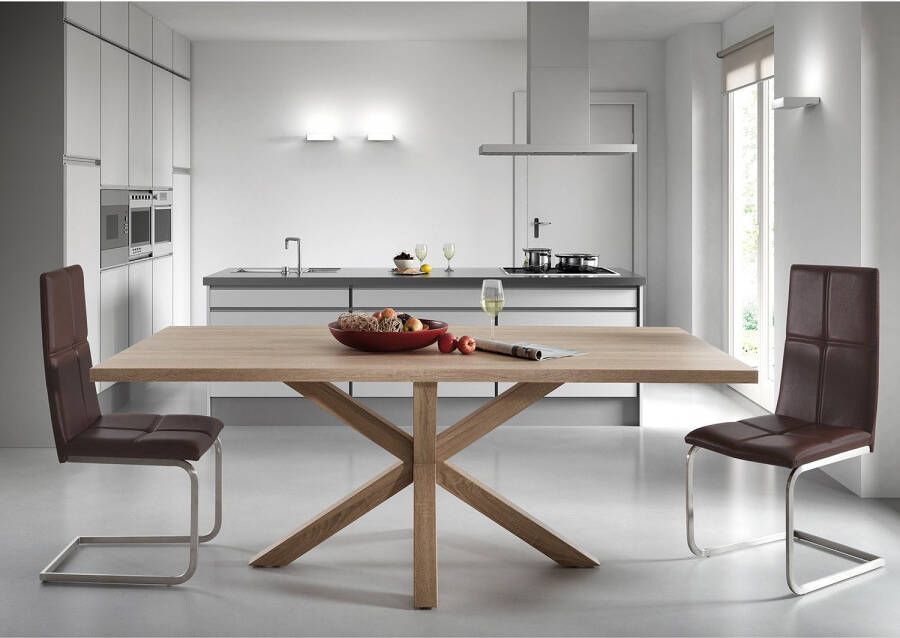 Kave Home Argo tafel 180 cm natuurlijke melamine hout effect benen - Foto 2