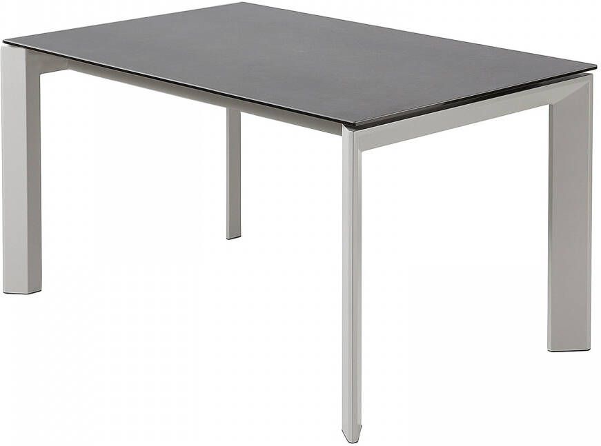 Kave Home Axis uitschuifbare tafel van porselein met grijze poten 140 (200) cm (mtk0116)