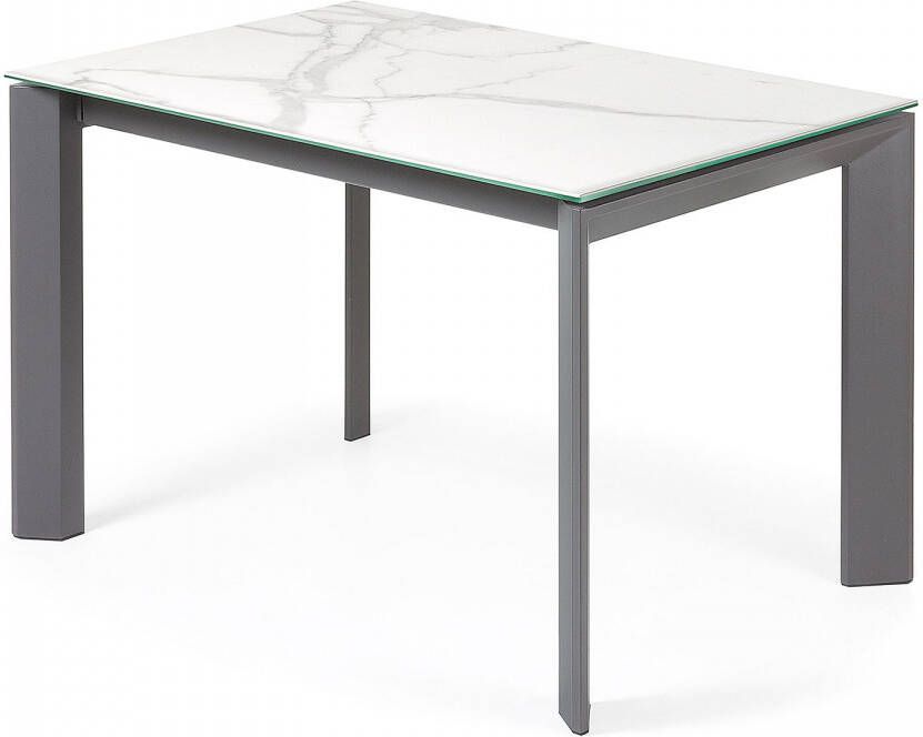 Kave Home Axis uitschuifbare tafel van porselein met poten in antraciet 120 (180) cm (mtk0172)