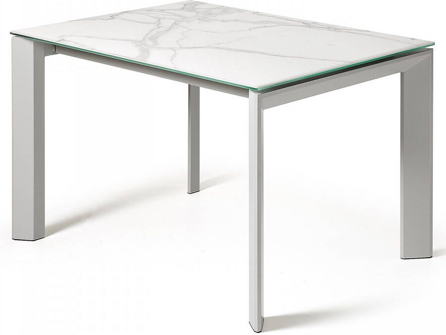 Kave Home Axis uitschuifbare tafel van porselein met grijze poten 120 (180) cm (mtk0172) - Foto 1