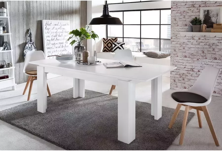 Trendteam Eettafel Universal Verlengbaar 160 x 90 x 77 cm Wit - Foto 3