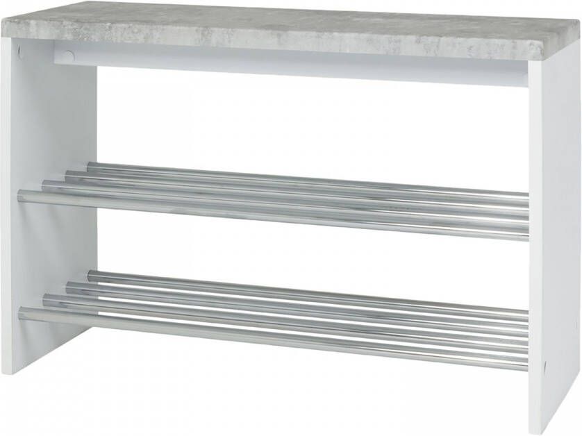 Emob Bank Tillio 81cm 2 rekken chroom beton decor - Foto 2