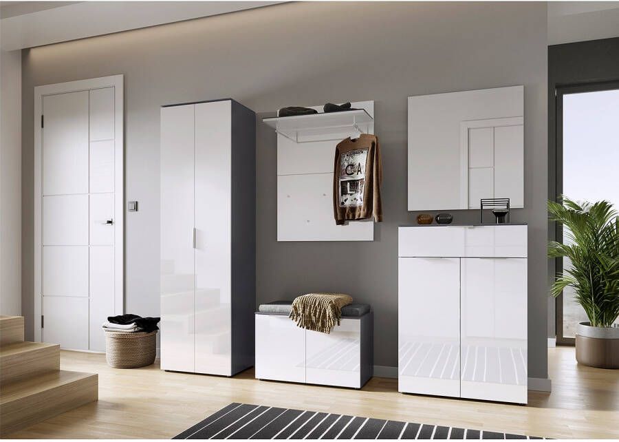 Germania Schoenenbank GW-Rimini 75x40x48 cm grafietkleurig en wit - Foto 2