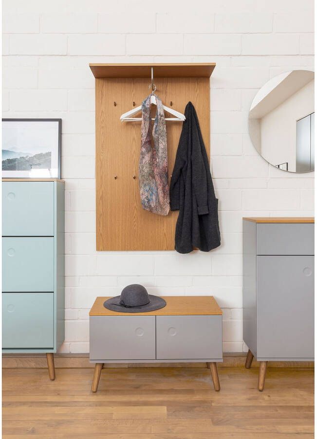 Tenzo Kapstok Dot 120 cm met 10 haken eik