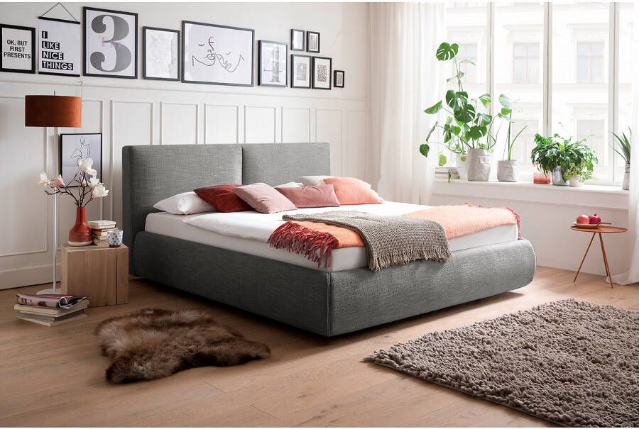 Meise EMOB Bed met opbergruimte Celine 180x200 antraciet Gestoffeerde tweepersoonsbedden Antraciet Textiel Gestoffeerde tweepersoonsbedden Tweepersoons Normaal bed Op voorraad - Foto 2