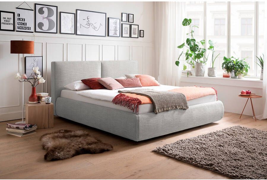 Meise.möbel Gestoffeerd bed Atesio Naar keuze met lattenbodem matras en bedkist