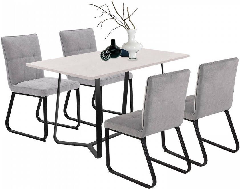 ByLIVING Eetkamerstoel Talea Nosag-vering in de zitting cord stof (set 2 stuks) - Foto 2