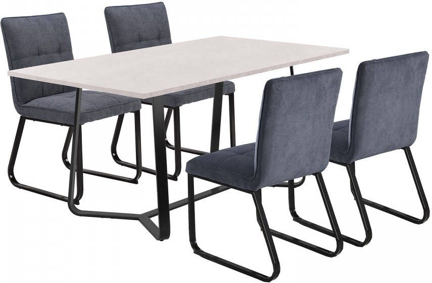 ByLIVING Eetkamerstoel Talea Nosag-vering in de zitting cord stof (set 2 stuks) - Foto 2