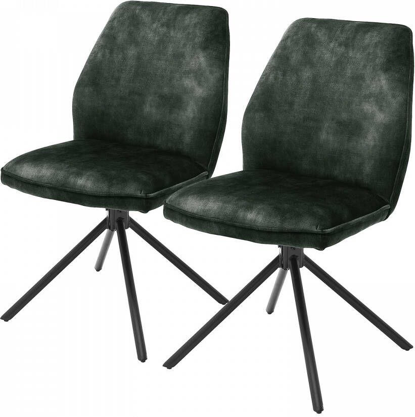 MCA furniture Eetkamerstoel OTTAWA Vintage suède-look met opstaande naad stoel belastbaar tot 120 kg (set 2 stuks) - Foto 1