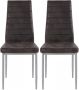 Loft24 Gestoffeerde eetkamerstoelen set van 2 in microfiber antraciet - Thumbnail 1