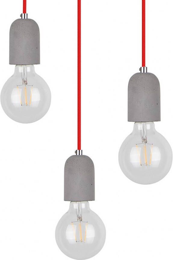 SPOT Light Hanglamp Amory Hanglamp beton kabel in rood ideaal voor vintage lampen (1 stuk)