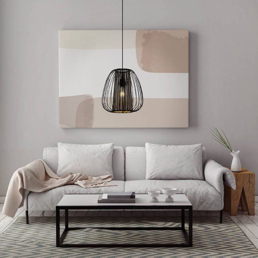 EGLO Hanglamp CURASAO Hanglamp staal en textiel E27 IP20 eettafellamp lamp (1 stuk)