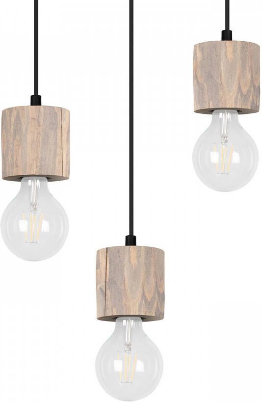 SPOT Light Hanglamp PINO Hanglamp natuurproduct van massief hout duurzaam kabel in te korten