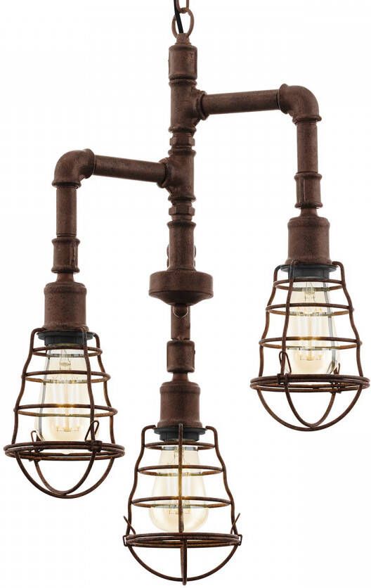 EGLO hanglamp Port Seton 3-lichts oud bruin Leen Bakker