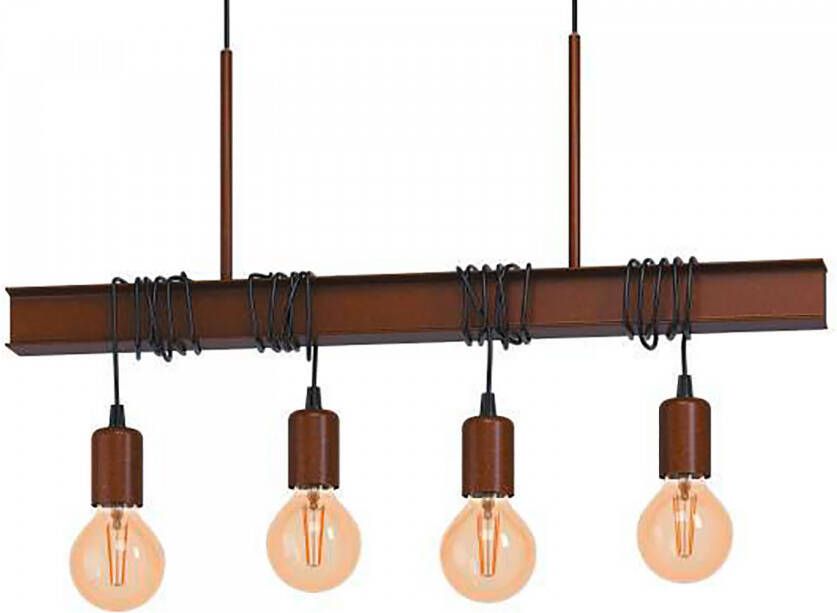 EGLO  Townshend 4 Hanglamp - E27 - 70 cm - Bruin - Foto 3