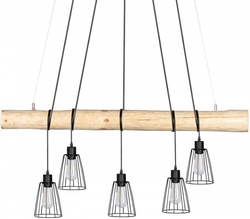 SPOT Light Hanglamp TRABO LONG Hanglamp met massief houten balken ø 8-12 cm natuurproduct in te korten - Foto 1