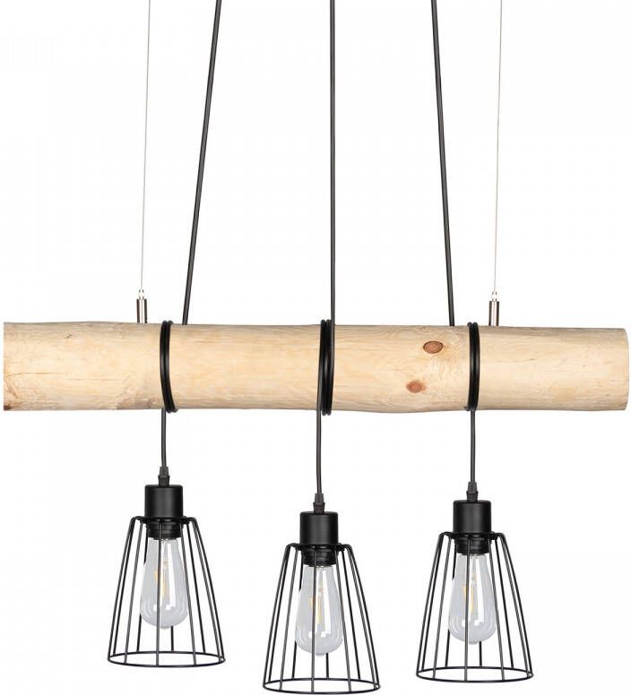 SPOT Light Hanglamp TRABO Hanglamp met massief houten balken ø 8-12 cm natuurproduct in te korten