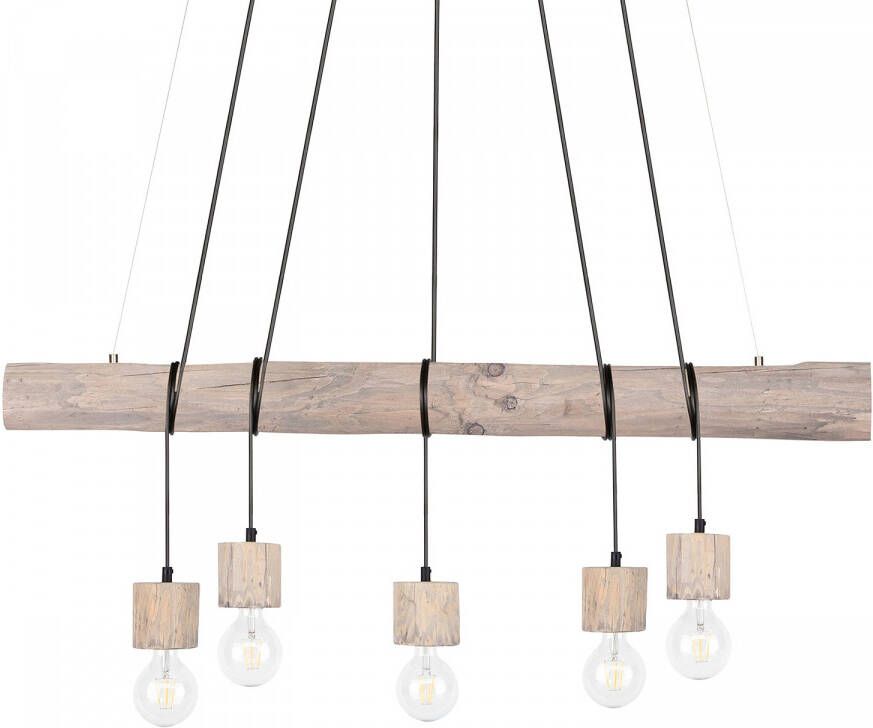 SPOT Light Hanglamp TRABO PINO Hanglamp houten balk van massief grenenhout hout grijs gebeitst - Foto 1