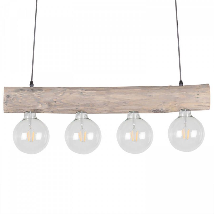 SPOT Light Hanglamp TRABO SIMPLE Hanglamp houten balk van massief grenenhout hout grijs gebeitst