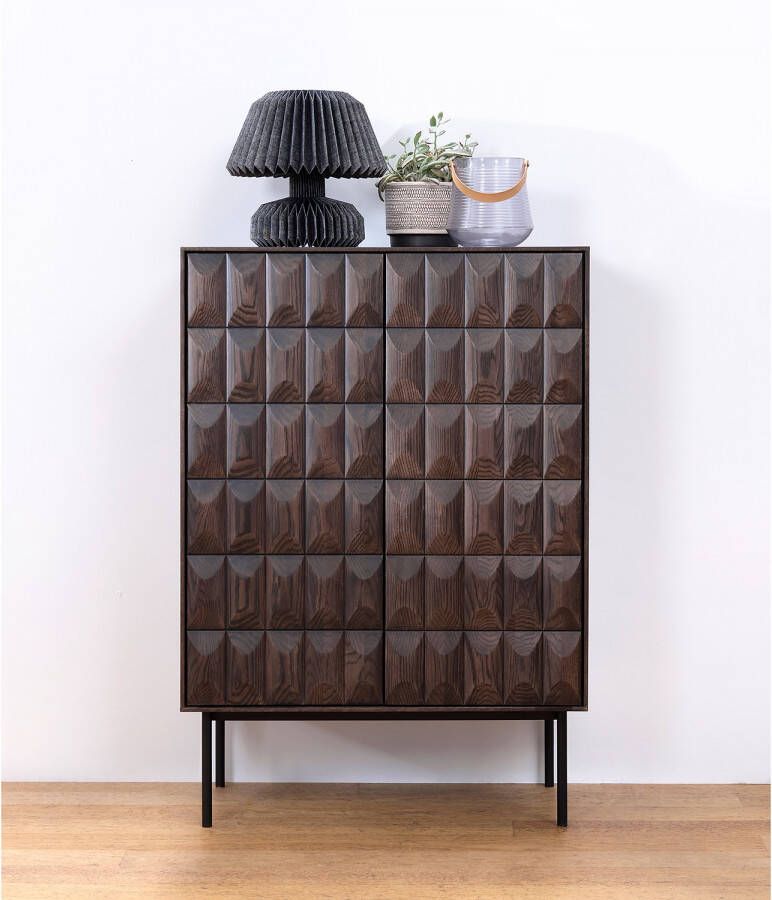 Giga Living Kast Eikenhout Donkerbruin 45x90x129cm 2-Deurs Kast Latina - Foto 2