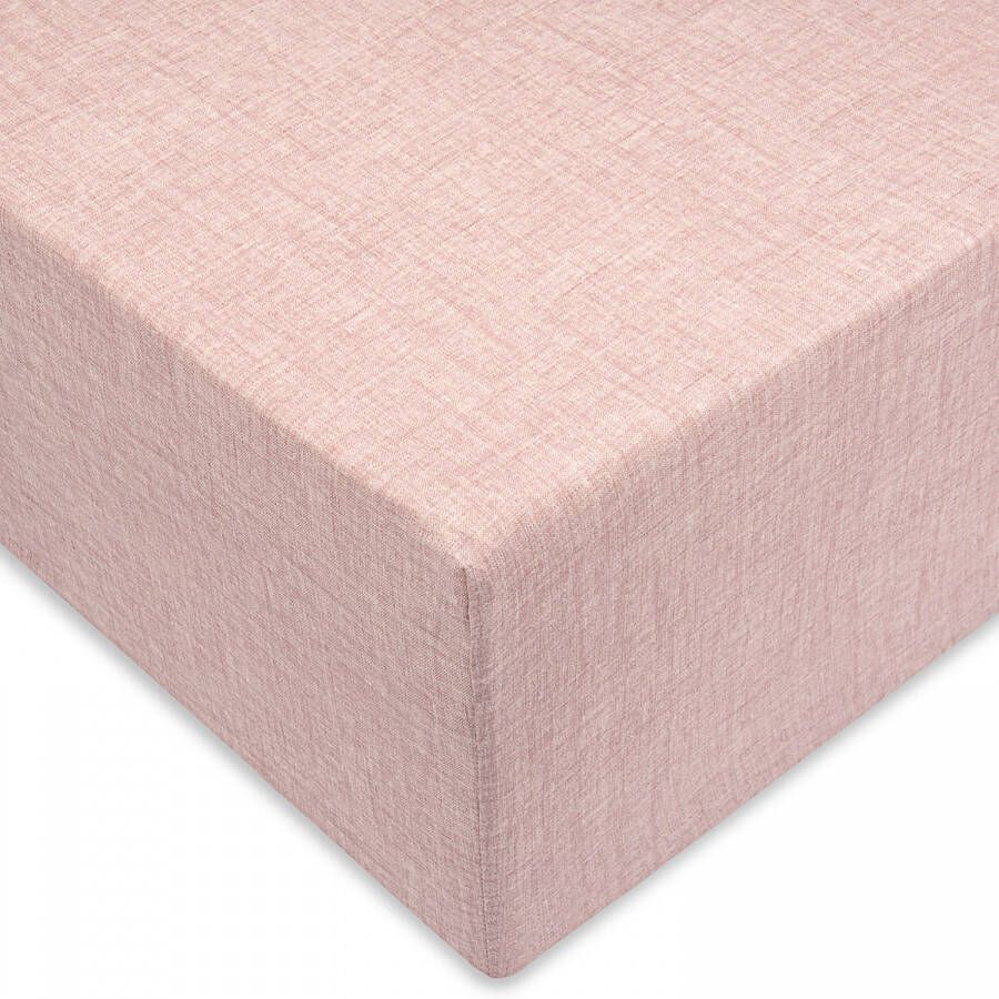 Zohome Hoeslaken Lino Onderlaken voor tweepersoonsbed 140x200 100% Katoen Roze