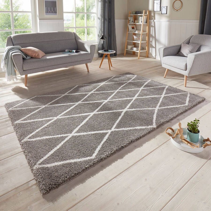 Elle Decoration Scandinavisch vloerkleed Abbe grijs crème 200x290 cm