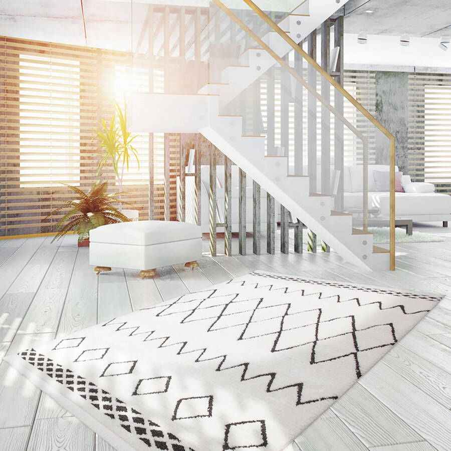 Kayoom Vloerkleed Agadir 310 trendy etno-stijl zoals met de hand geschilderde patronen met franjes