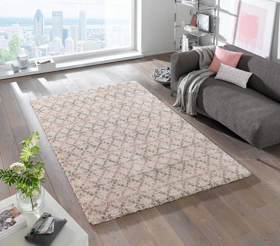 Mint rugs Modern design vloerkleed Cameo crème roze 80x150 cm